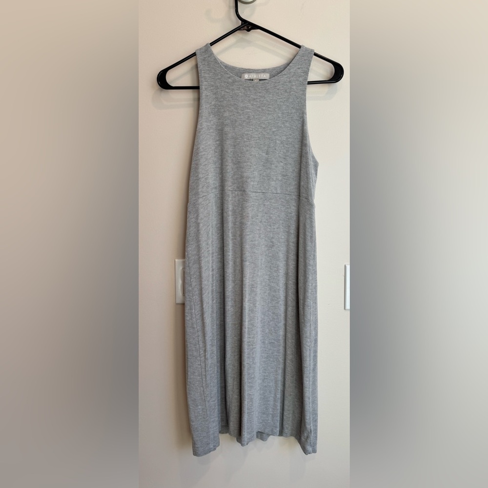 Athleta Gray Santorini Dress Crew Neck Sleeveless